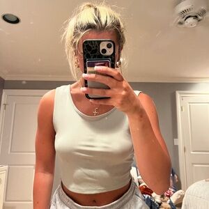 SHEIN Light Gray Ribbed Tank Top